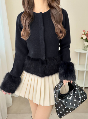 ファーニットカーディガン