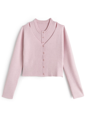 レイヤード風ニットトップス