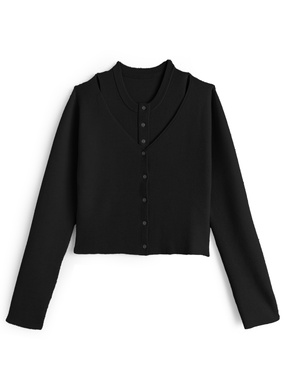 レイヤード風ニットトップス