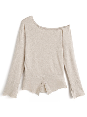 ワンショルダーアシンメトリートップス