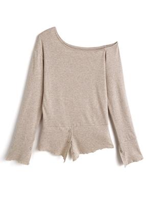 ワンショルダーアシンメトリートップス