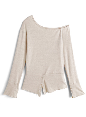 ワンショルダーアシンメトリートップス