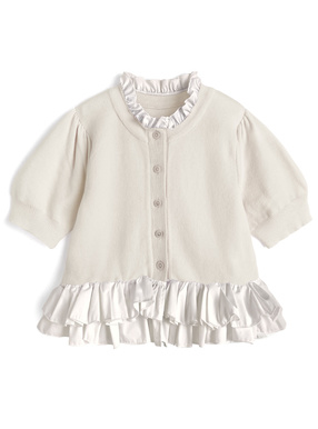 フリルドッキングニットカーディガン