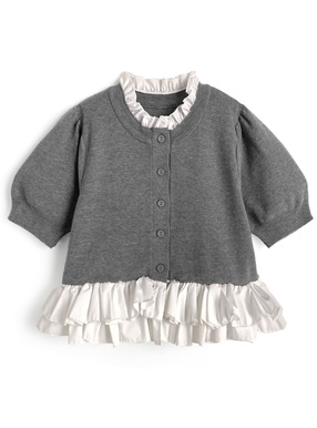 フリルドッキングニットカーディガン