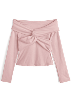 ツイストデザインオフショルダートップス