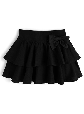 インパン裏地付きリボンティアードミニスカート