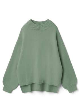 ハイネックサイドスリットニットトップス