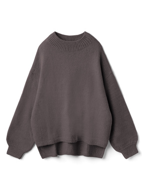 ハイネックサイドスリットニットトップス