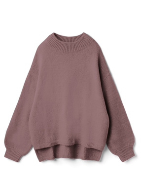 ハイネックサイドスリットニットトップス