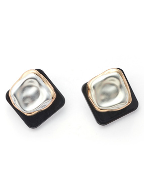 異素材スクエアピアス