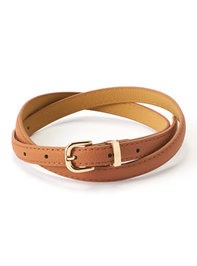 スクエアバックル細ベルト