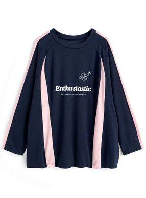 ロゴプリントブロックスポーツトップス