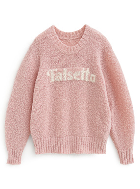 ロゴブークレニットトップス