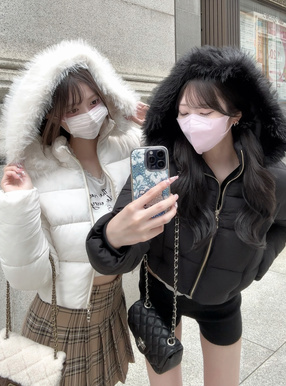 2Wayフード付きファーダウンジャケット
