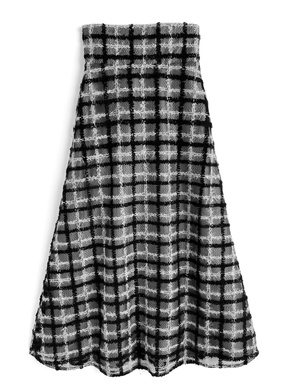 チェック柄オーガンジーフレアスカート