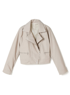 ショート丈ライダースジャケット