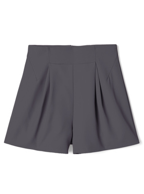 タック入りハイウエストショートパンツ