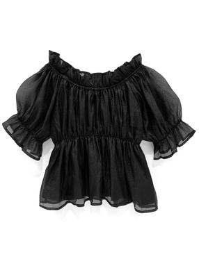2Wayフリルオーガンジーショート丈トップス
