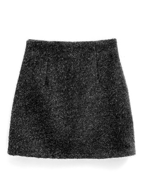 インパン裏地付きラメシャギーミニスカート