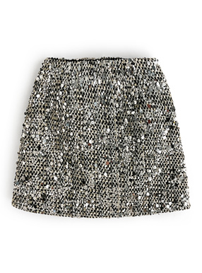 インパン裏地付きスパンコールミニスカート