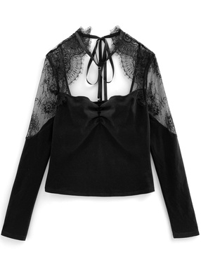 フロントオープンレースドッキングトップス