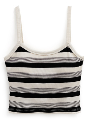 カップ入りボーダー柄ショート丈キャミソール