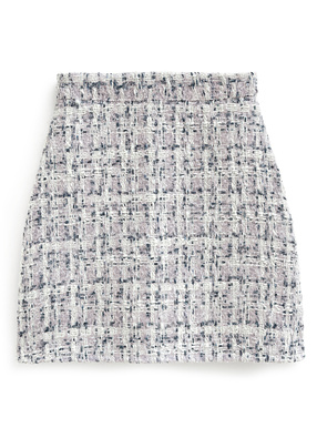 インパン裏地付きラメツイードミニスカート