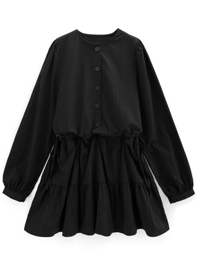 ドロストティアードシャツミニワンピース