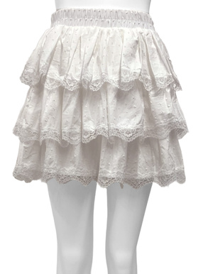 インパン裏地付きレースティアードミニスカート