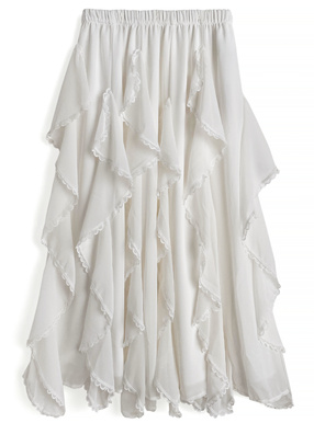 ラッフルレースロングスカート