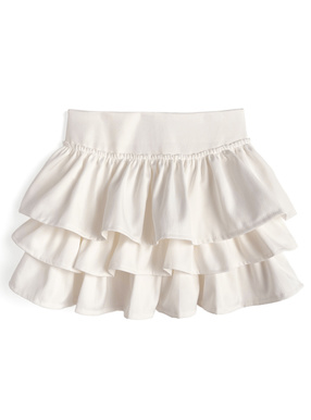 インパン裏地付きティアードフリルミニスカート
