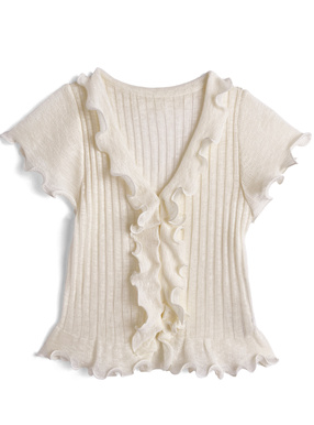 フリルニットカーディガン