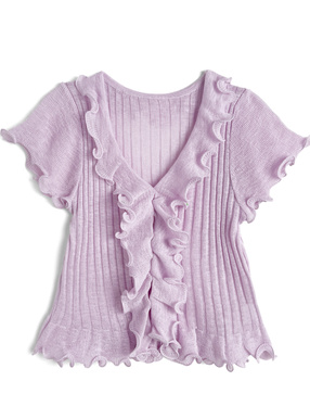 フリルニットカーディガン