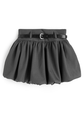 ベルト&インパン裏地付きバルーンミニスカート