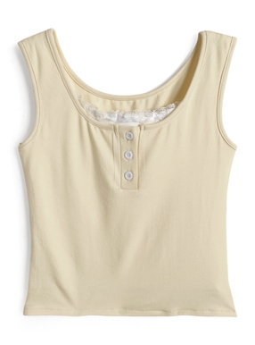 レースフリルレイヤード風タンクトップ