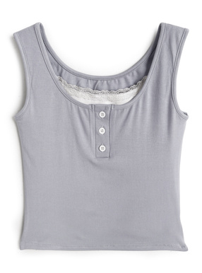 レースフリルレイヤード風タンクトップ