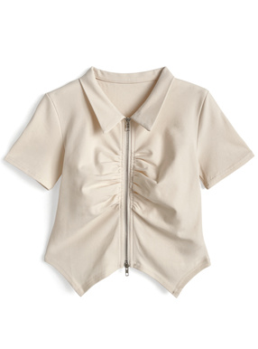 ギャザーダブルジップトップス