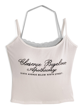 カップ付きホルターネックレイヤード風キャミソール