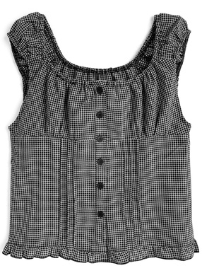 チェック柄ノースリーブブラウス