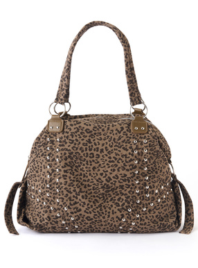 レオパード柄スタッズボストンバッグ