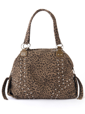 レオパード柄スタッズボストンバッグ