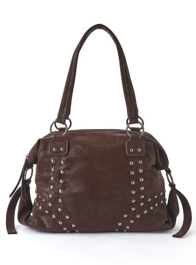 スタッズレザーボストンバッグ