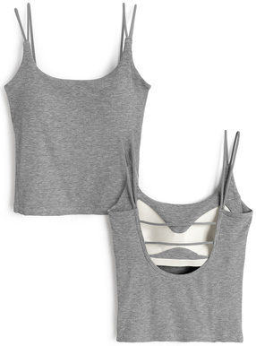 カップ付きバックオープンダブルストラップキャミソールカップ付きバックオープンダブルストラップキャミソール