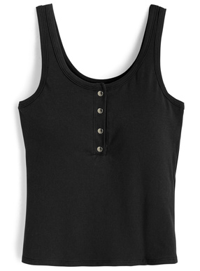 カップ付きヘンリーネック タンクトップ