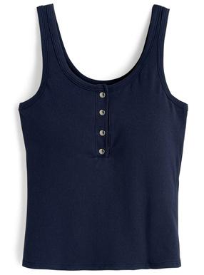 カップ付きヘンリーネック タンクトップ