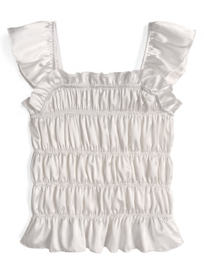 シャーリングフリルキャミソールトップス