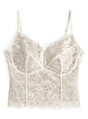 カップ付きフラワーレースキャミソール