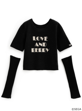 grl オシャレ魔女 ラブ and ベリー アームウォーマー付きロゴニットトップス