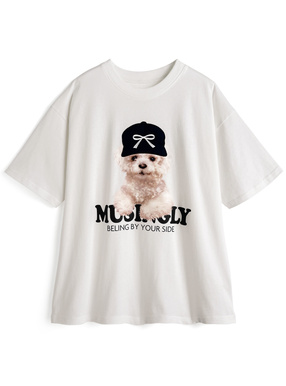 ドッグロゴプリントTシャツ