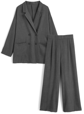 テーラードジャケット×ワイドパンツセットアップ